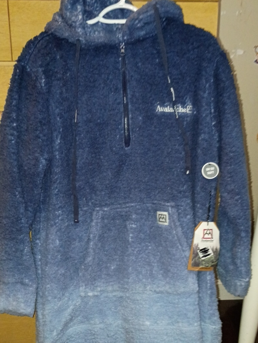 Avalanche Navy Blue Plush Half-Zip Sherpa Hoodie